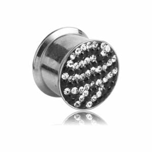 Crystalline Box Flesh Plug - Zebra