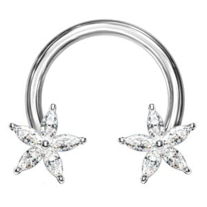 CZ Flowered Circular Barbell