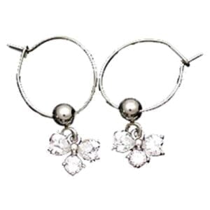 CZ Hoop Earrings - Flowers