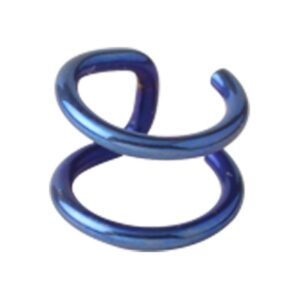 Dark Blue Steel Clip On Cuff - 2 Rings