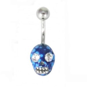Disco Crystal Skull Belly Bar