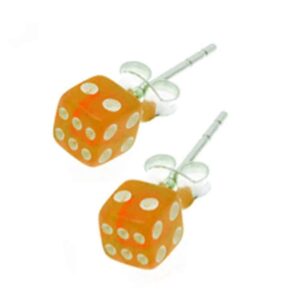 Earrings - Dice Orange