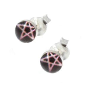 Earrings - Picture Pentagram White
