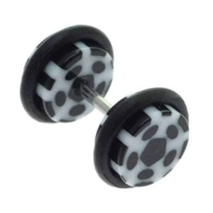 Fake Flesh Plug - Black Dots