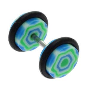 Fake Flesh Plug - Blue Green