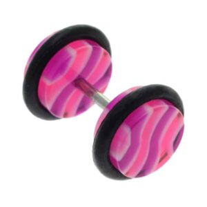 Fake Flesh Plug - Pink Waves