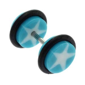 Fake Flesh Plug - Turquoise Star