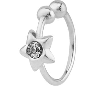 Fake Nose Ring - Jewelled Star