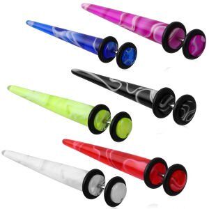 Fake UV Acrylic Marble Flesh Tapers