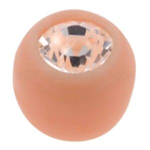 Flesh Tone Bio Flex Jewelled Push-Fit Ball - Clear