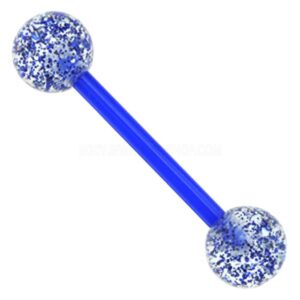 Flexible Glitter UV Barbell - Blue
