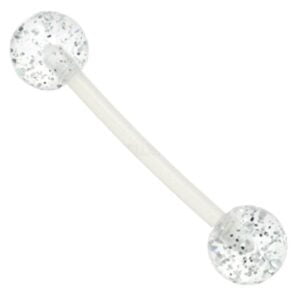 Flexible Glitter UV Barbell - Clear
