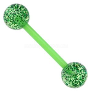 Flexible Glitter UV Barbell - Green