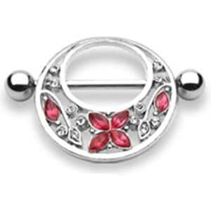 Flower and Butterfly Nipple Shield - Pink