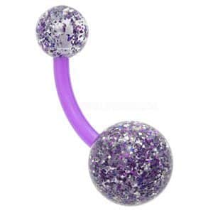 Flexible Glitter UV Banana Bell - Purple