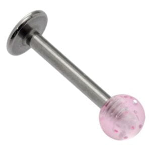 Glitter UV Labret Stud - Pink
