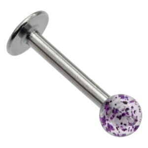 Glitter UV Labret Stud - Purple