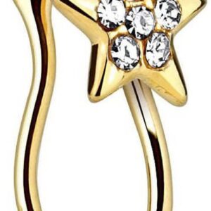 Gold Plated Crystal Star Nose Clip