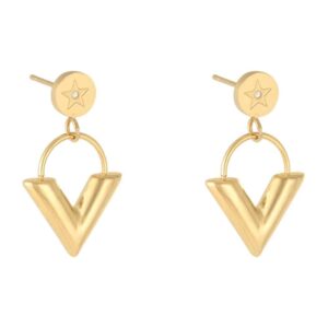 V-Star Gold Plated Earrings