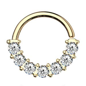 Gold Plated Jewelled Bendable Ring - Clear