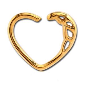 Gold Plated Open Heart Continuous Ring - Teardrops
