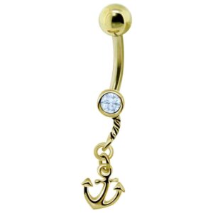 Gold Plated Sterling Silver Anchor Banana Bell