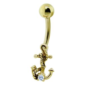 Gold Plated Sterling Silver Anchor Banana Bell