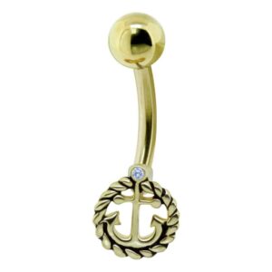 Gold Plated Sterling Silver Anchor Banana Bell