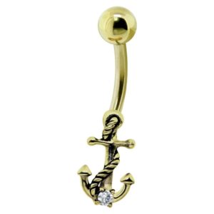 Gold Plated Sterling Silver Anchor Banana Bell