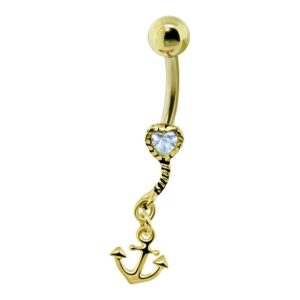 Gold Plated Sterling Silver Anchor Banana Bell