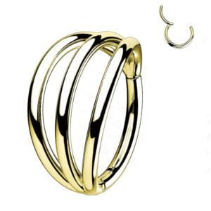 Gold Plated Triple Titanium Hinged Segment Ring
