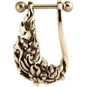 Gold Zircon Cartilage Shield - Left