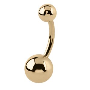 Gold Zircon Surgical Steel Banana Bell