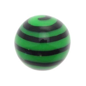 Green Acrylic Threaded Ball - Spiral