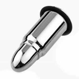 Hollow Bullet Flesh Plug (Silver)