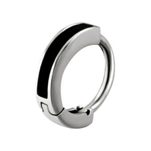 Huggy Steel Belly Button Ring - Black Enamel