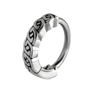 Huggy Silver Belly Button Ring - Celtic Twist