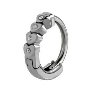 Huggy Steel Belly Button Ring - Jewel Hearts