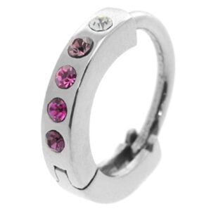 Huggy Steel Belly Button Ring - Pink Mix Jewels