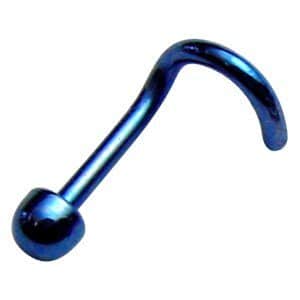 Titanium Ball Nostril Studs - Dark Blue