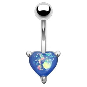 Opal Glitter Heart Banana Bell - Blue