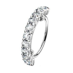 Surgical Steel Half Circle Septum Jewelled Annealed Ring - Clear