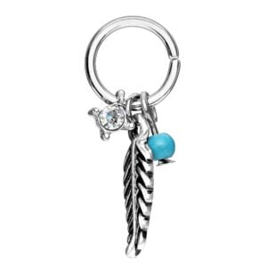 Surgical Steel Continuous Ring with Tribal Dangles