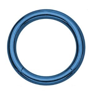 Surgical Steel Hinged Segment Ring - Blue