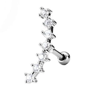 CZ Jewelled Cartilage Stud - Clear