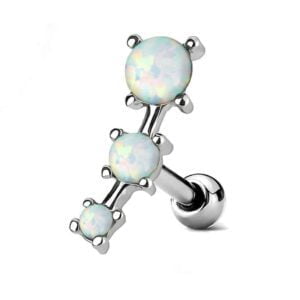 Surgical Steel Tragus / Cartilage Stud - Opal White