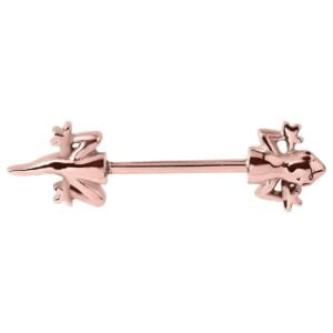 Rose Gold Nipple Bar - Lizard