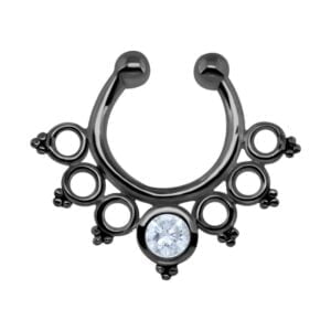 Black Rhodium Plated Silver Nipple Ring