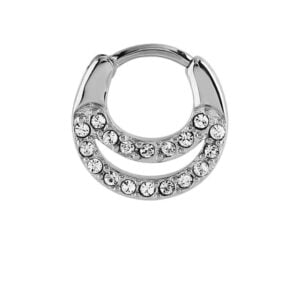 Surgical Steel Jewelled Septum Clicker Ring - Crystal