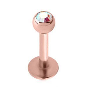 Rose Gold Jewelled Micro Labret - Crystal AB